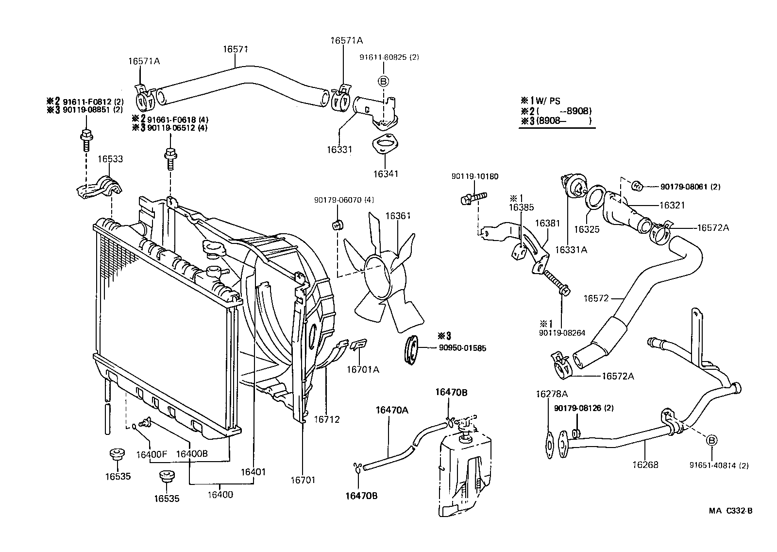 16264-54110 HOSE, WATER BY-PASS, NO.2 product image
