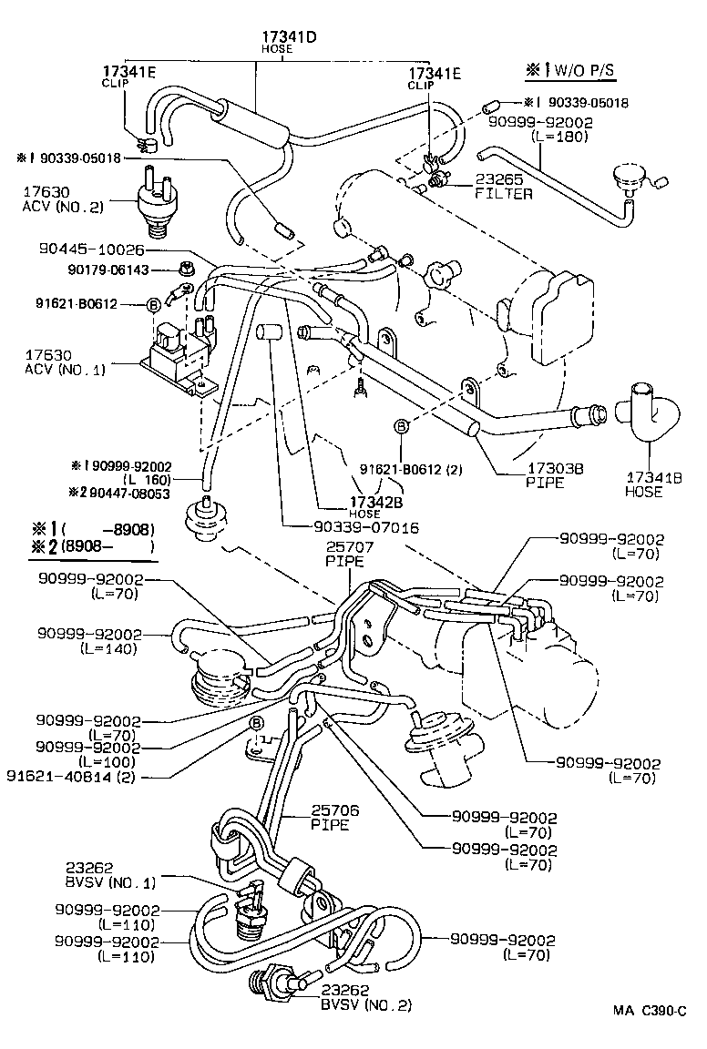 25706-16320 PIPE SUB-ASSY, VACUUM TRANSMITTING, NO.1 product image