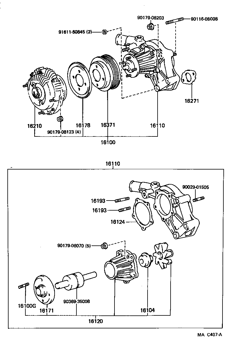 16100-49785 PUMP ASSY, ENGINE WATER product image