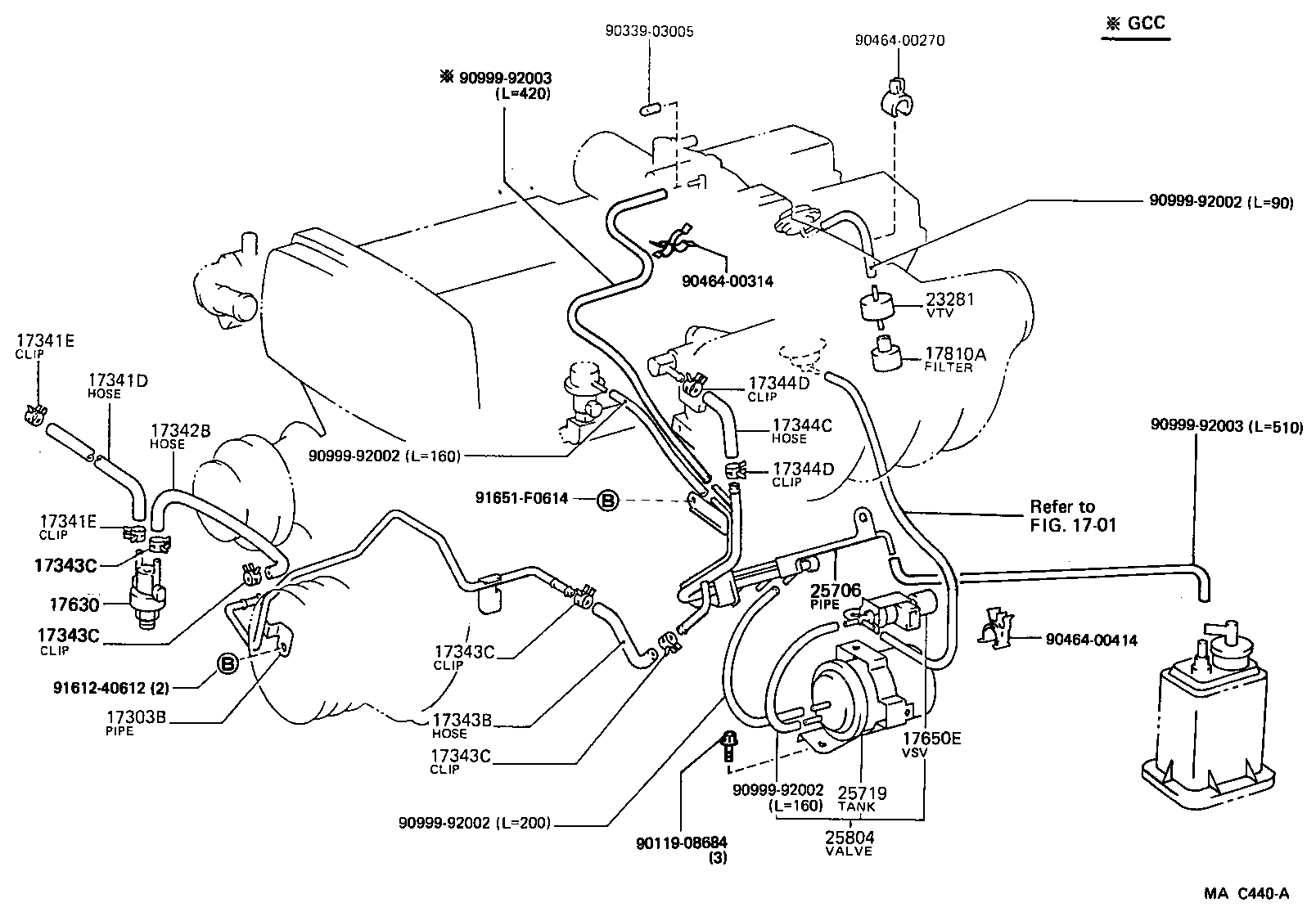 17341-70180 HOSE, NO.1(FOR IDLE-UP) product image