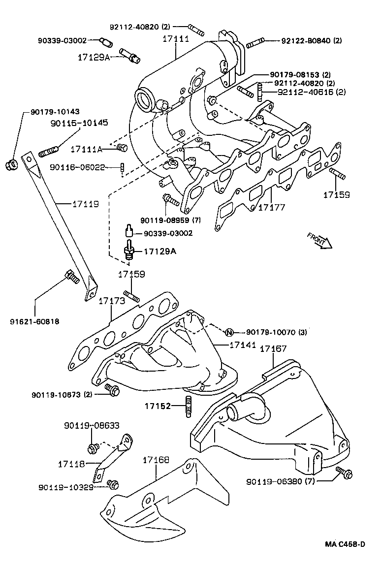 17141-16190 MANIFOLD, EXHAUST product image