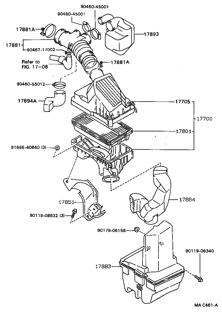17705-11360 CAP SUB-ASSY, AIR CLEANER product image