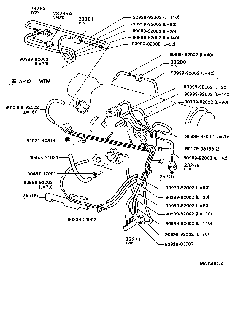 25760-11040 HOSE ASSY, VACUUM TRANSMITTING product image