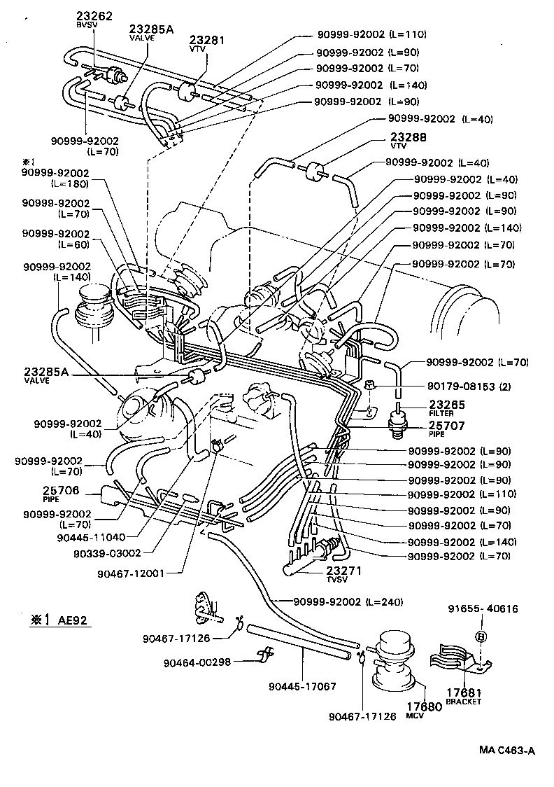 25760-11040 HOSE ASSY, VACUUM TRANSMITTING product image