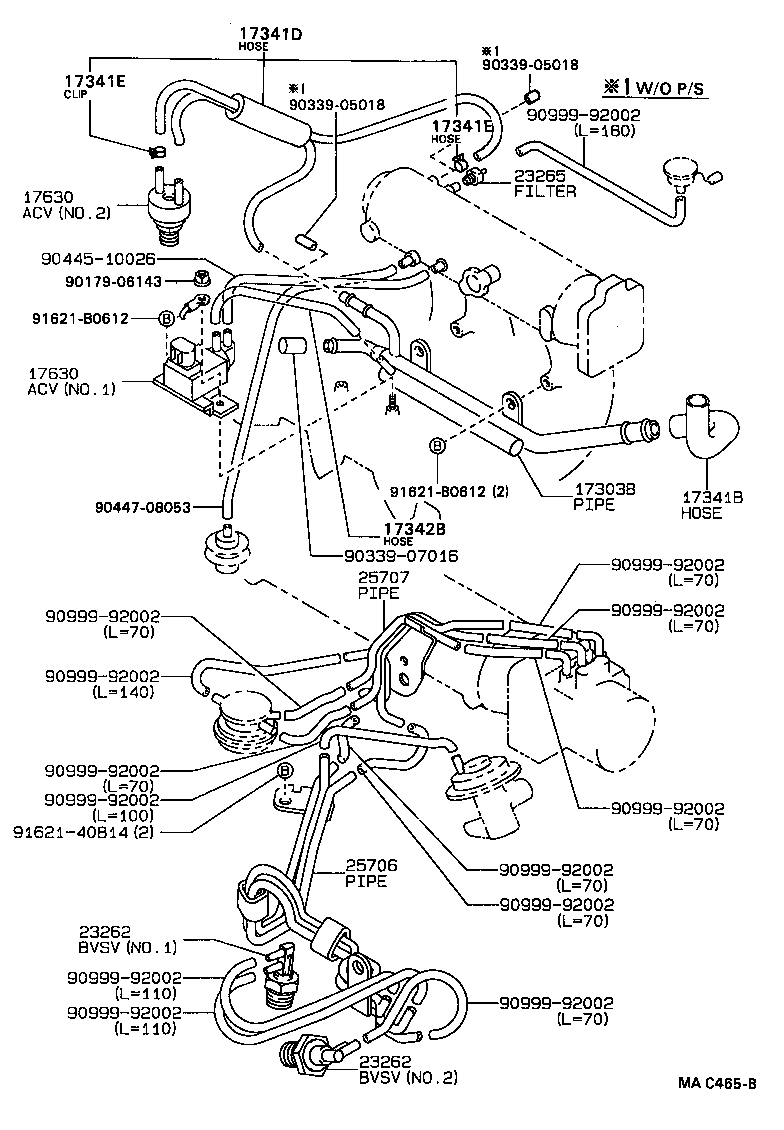25760-11040 HOSE ASSY, VACUUM TRANSMITTING product image