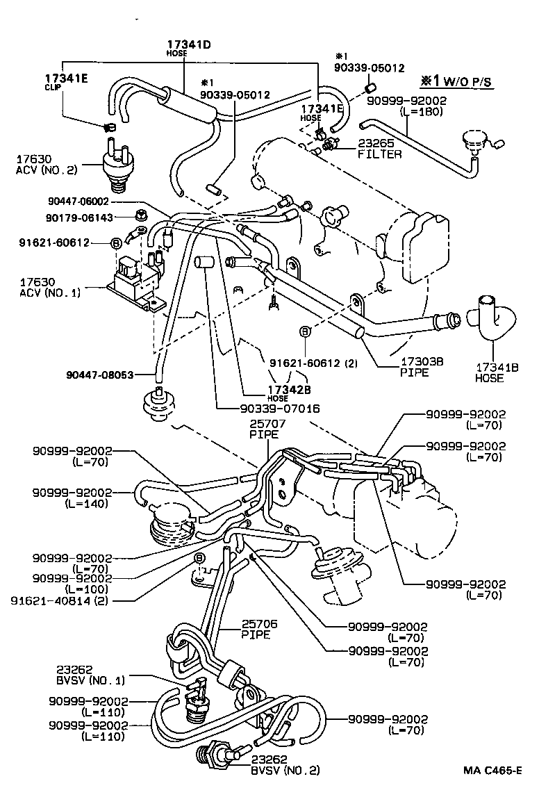 17342-16090 HOSE, NO.2(FOR IDLE-UP) product image