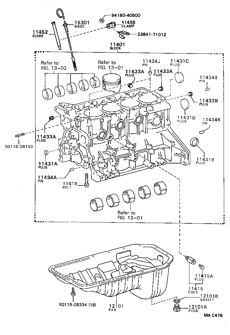 11401-80737 BLOCK SUB-ASSY, CYLINDER product image