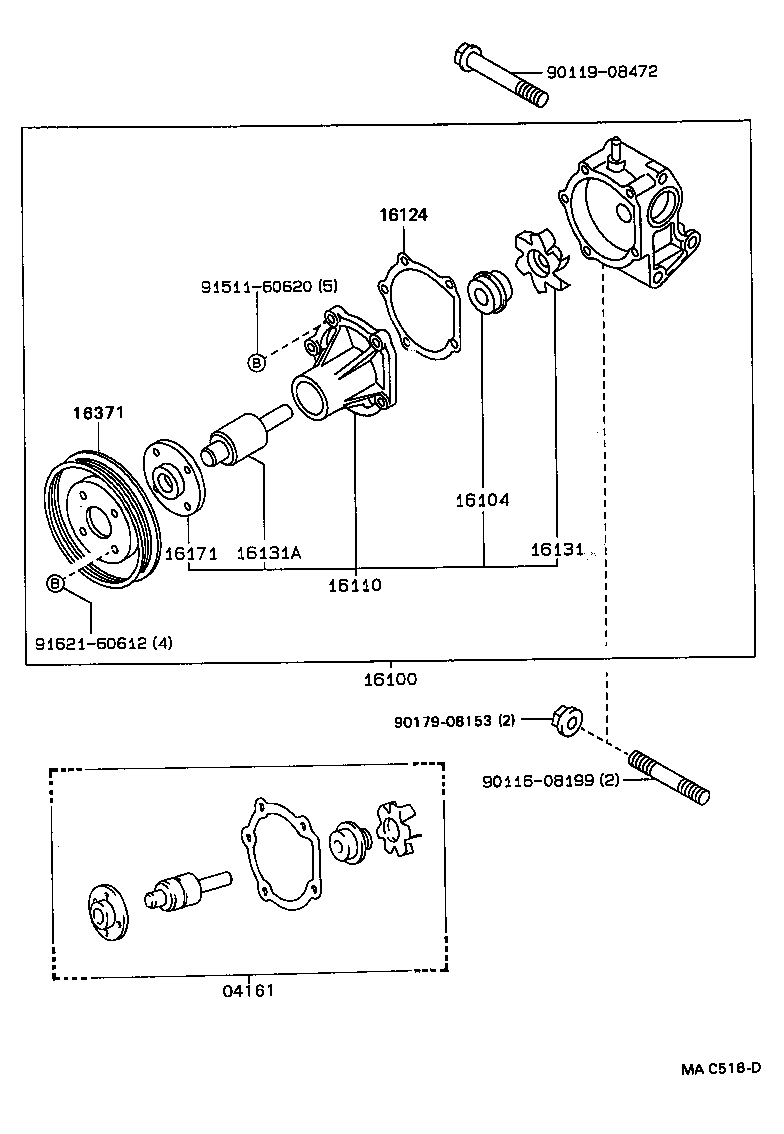 16100-69295 PUMP ASSY, ENGINE WATER product image