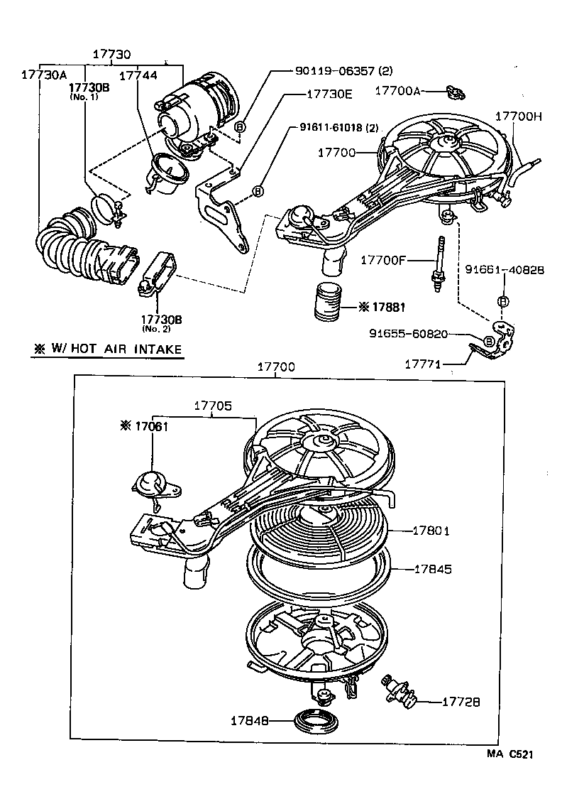 17705-16380 CAP SUB-ASSY, AIR CLEANER product image