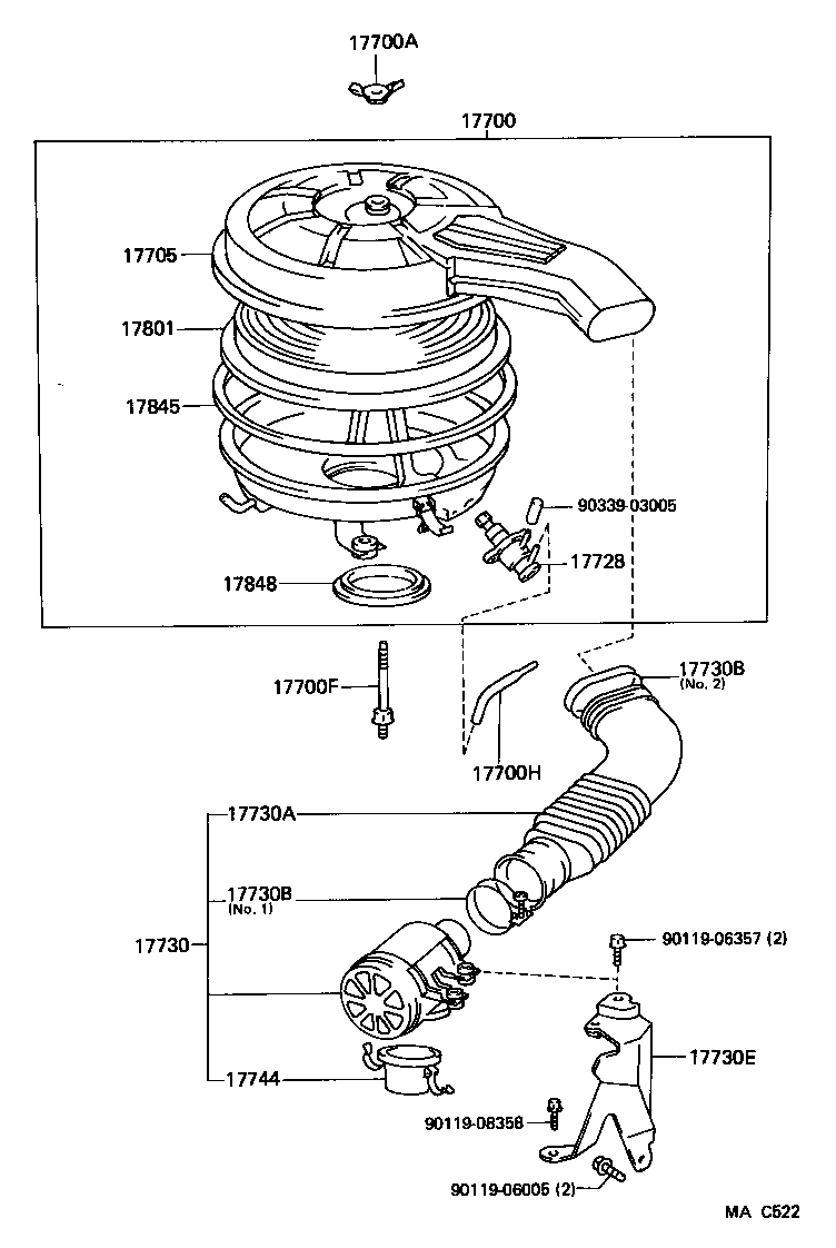 17705-16380 CAP SUB-ASSY, AIR CLEANER product image