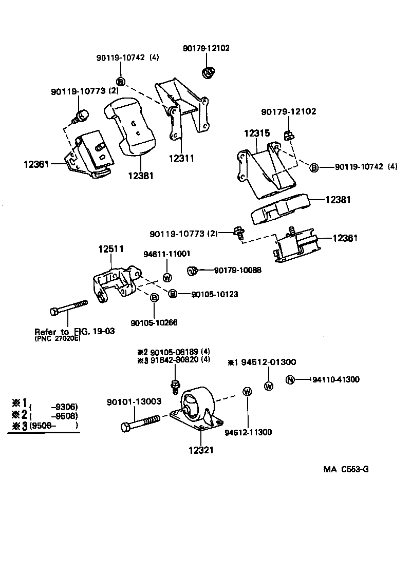 12303-54040 BRACKET, ENGINE MOUNTING, REAR, NO.1 product image