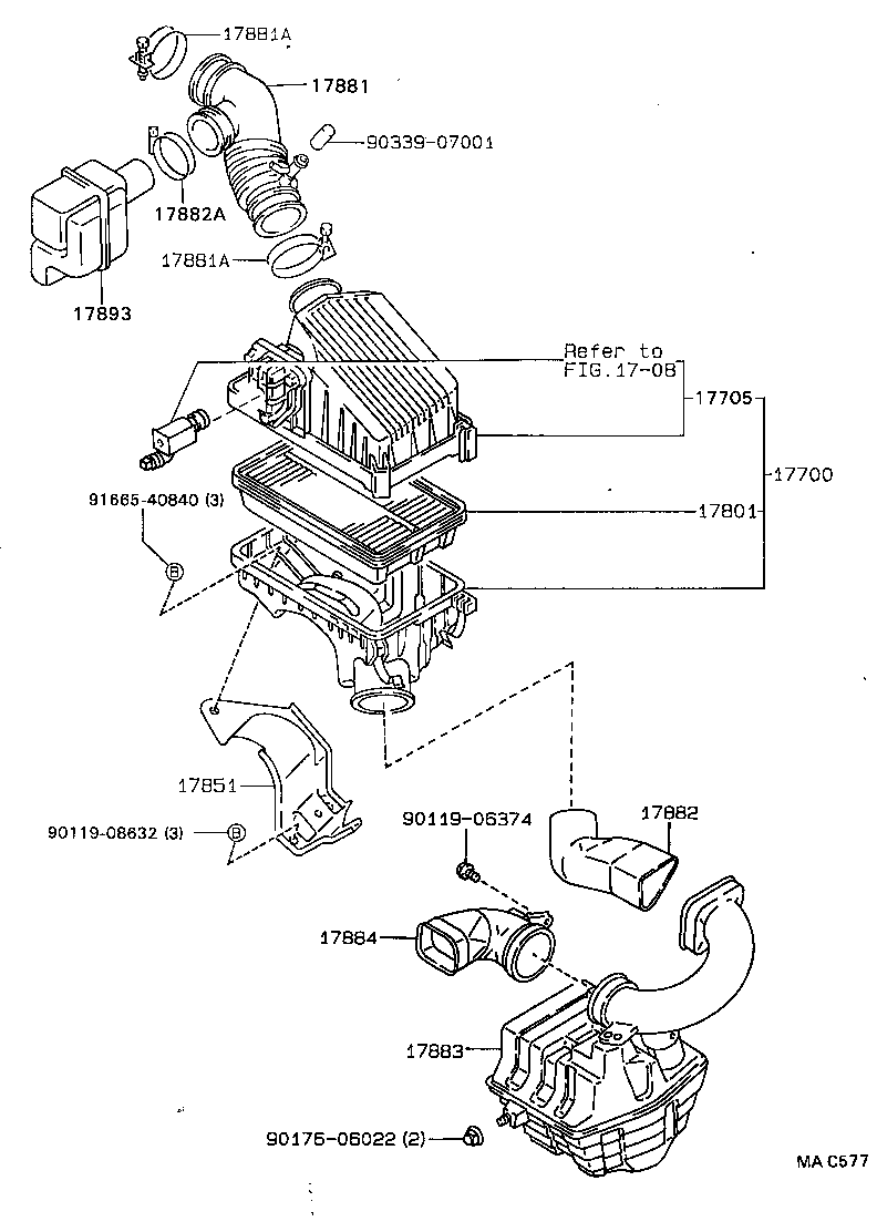 17700-74150 CLEANER ASSY, AIR product image