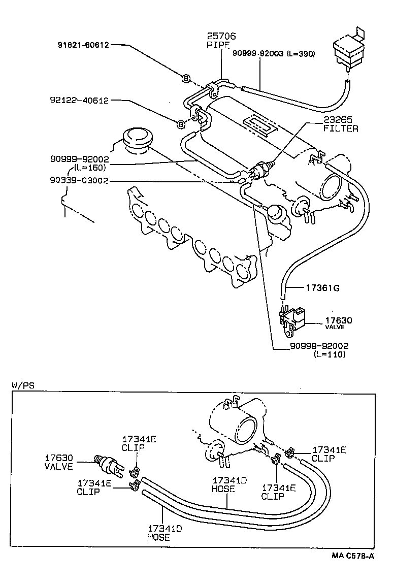 17344-74020 HOSE, NO.4(FOR IDLE-UP) product image