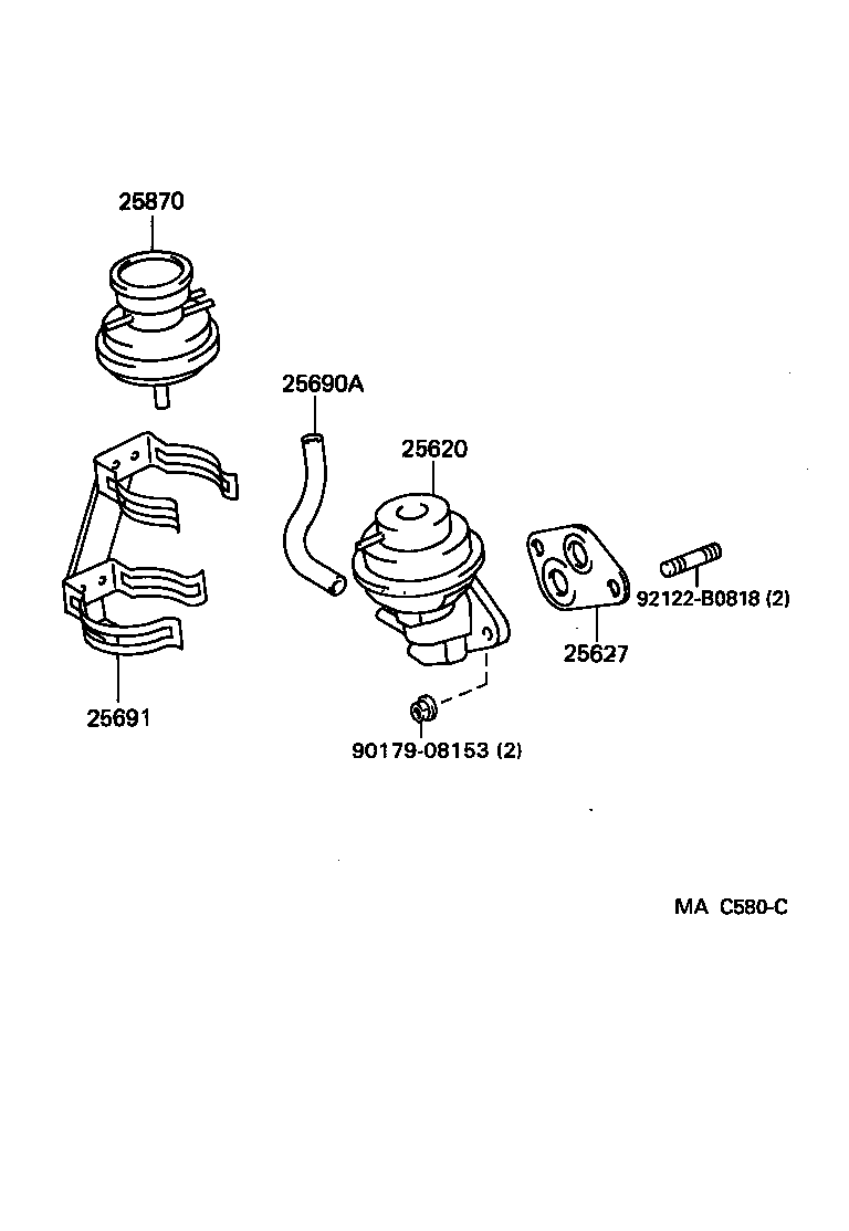 Toyota 25620-11100 VALVE ASSY, EGR
