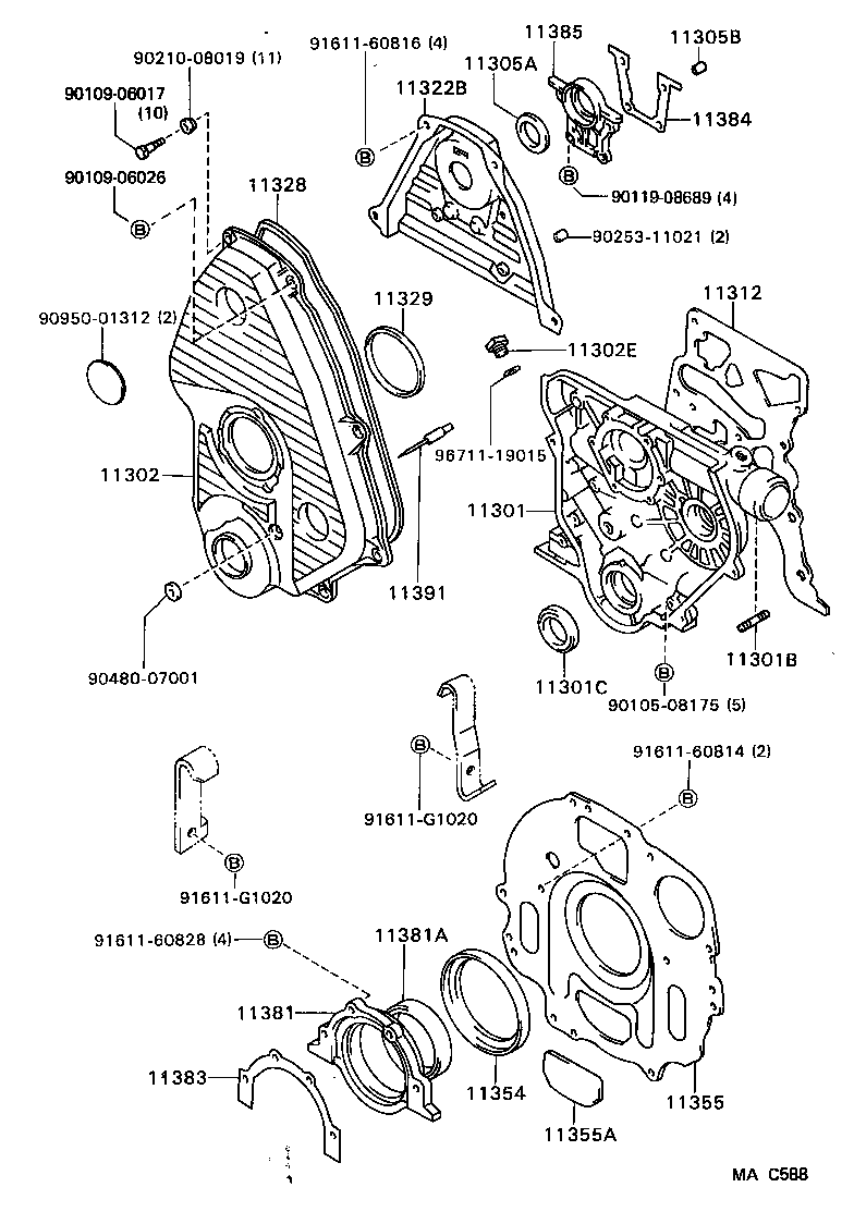 11311-79025 CASE SUB-ASSY, TIMING GEAR product image