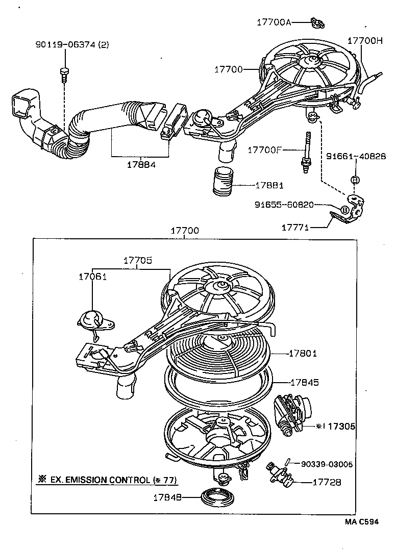 17705-11360 CAP SUB-ASSY, AIR CLEANER product image