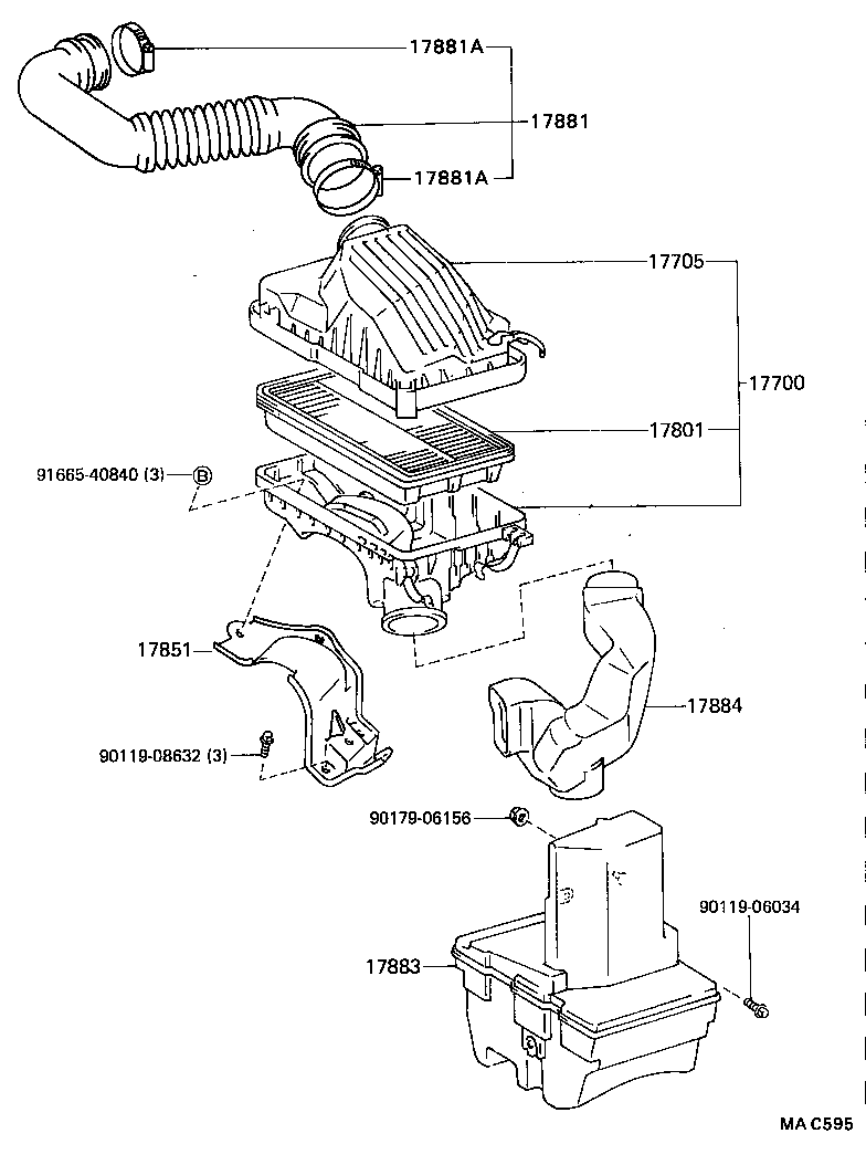 17705-11360 CAP SUB-ASSY, AIR CLEANER product image