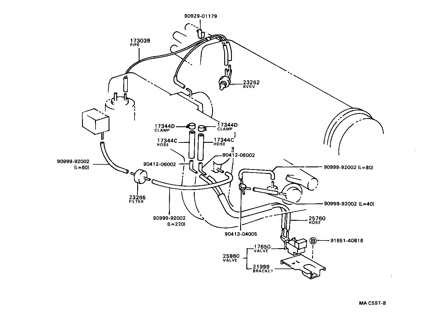 25760-11040 HOSE ASSY, VACUUM TRANSMITTING product image