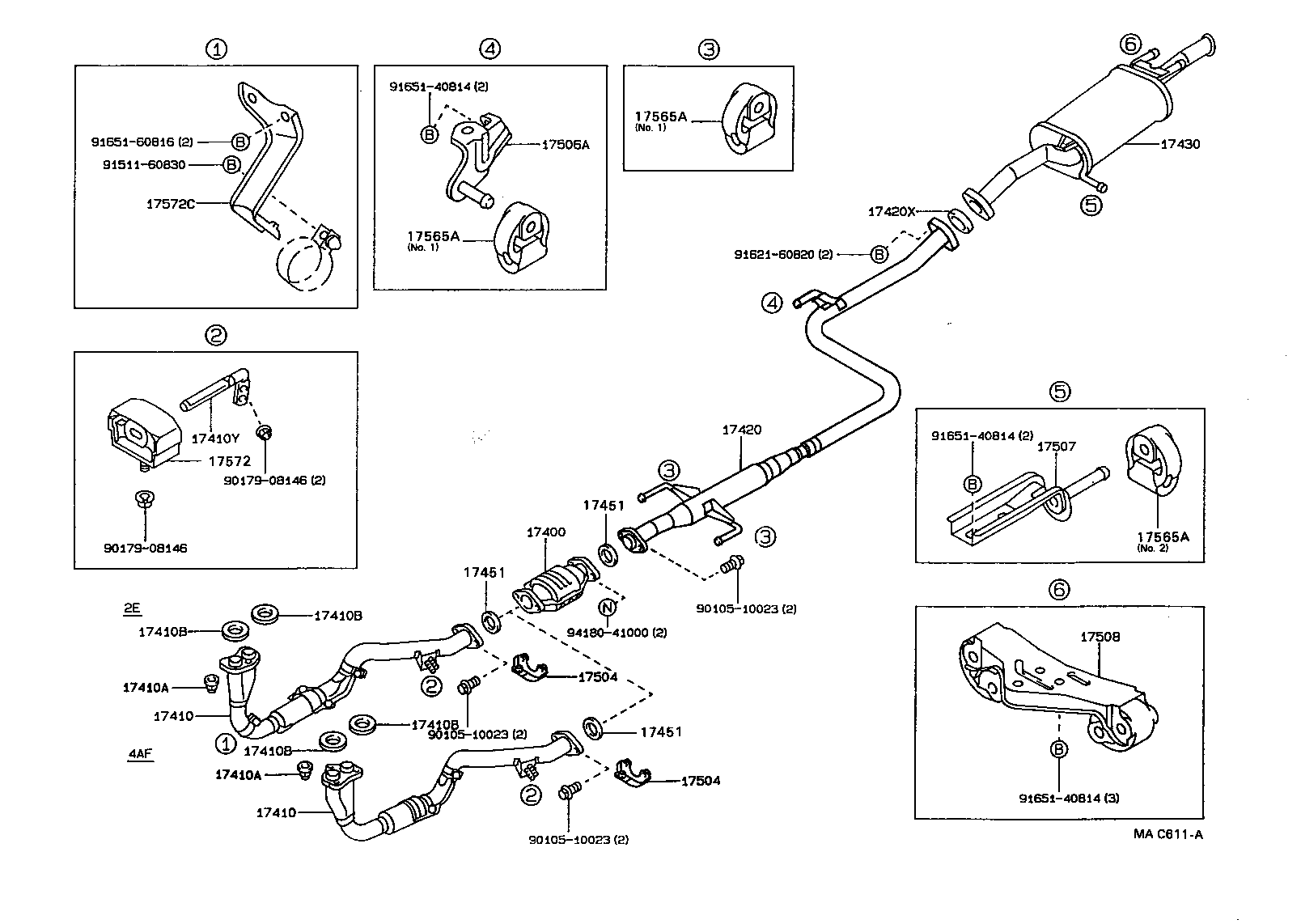 17430-11190 PIPE ASSY, EXHAUST, TAIL product image