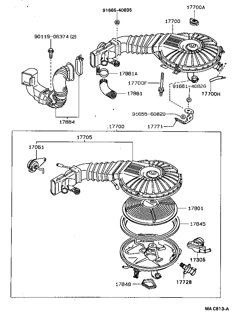 17769-11010 SUPPORT, AIR CLEANER product image
