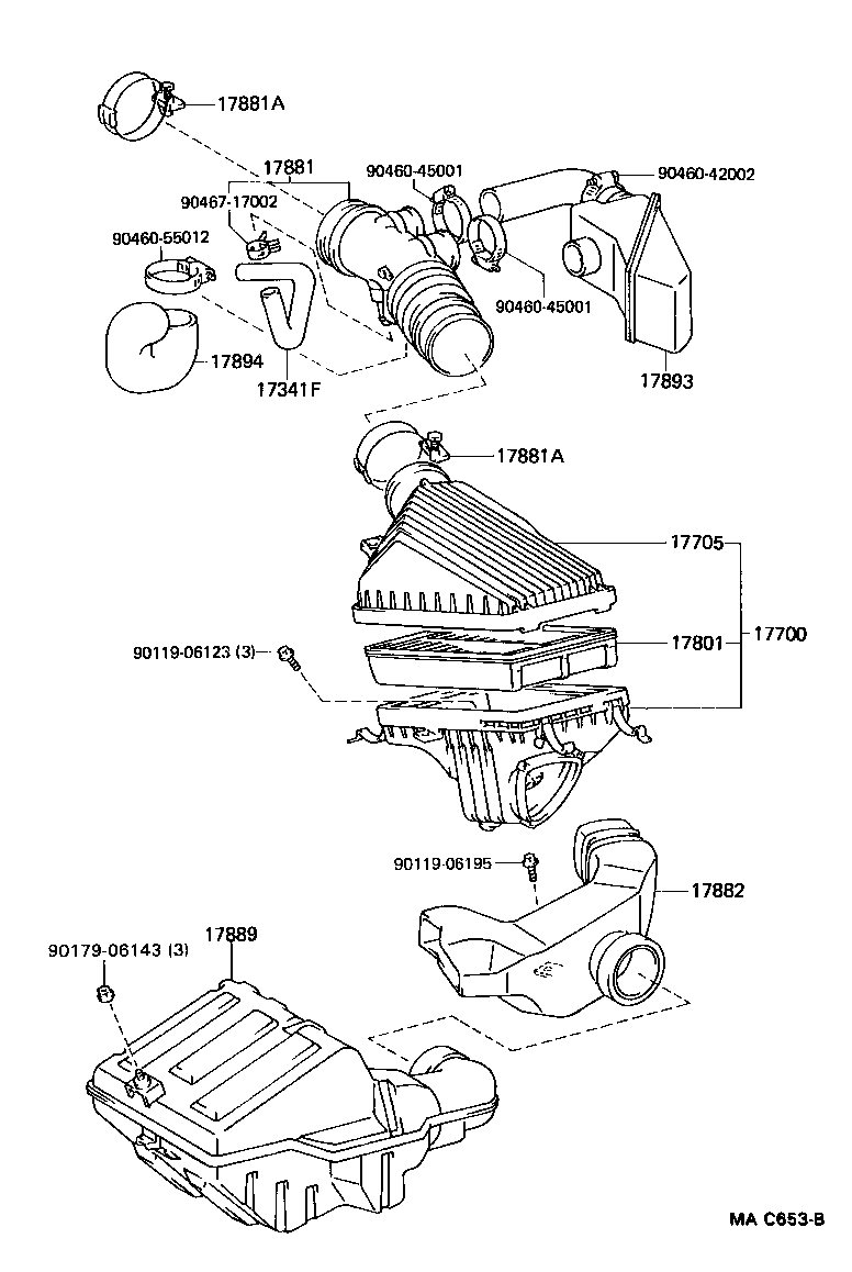 Toyota 17700-74430 CLEANER ASSY, AIR