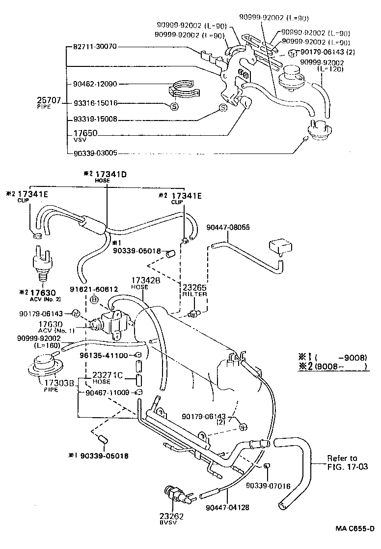 17342-74050 HOSE, NO.2(FOR IDLE-UP) product image