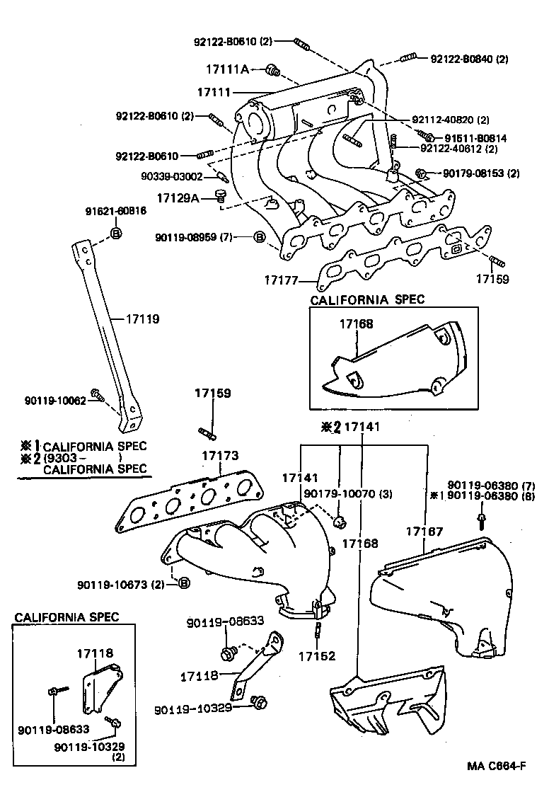 Toyota 17118-16050 STAY, MANIFOLD