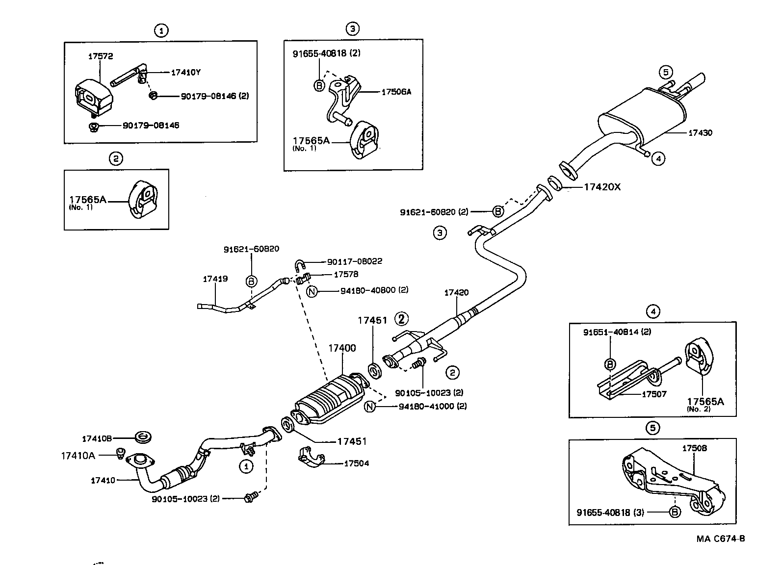 17506-01010 BRACKET SUB-ASSY, EXHAUST PIPE NO.1 SUPPORT product image