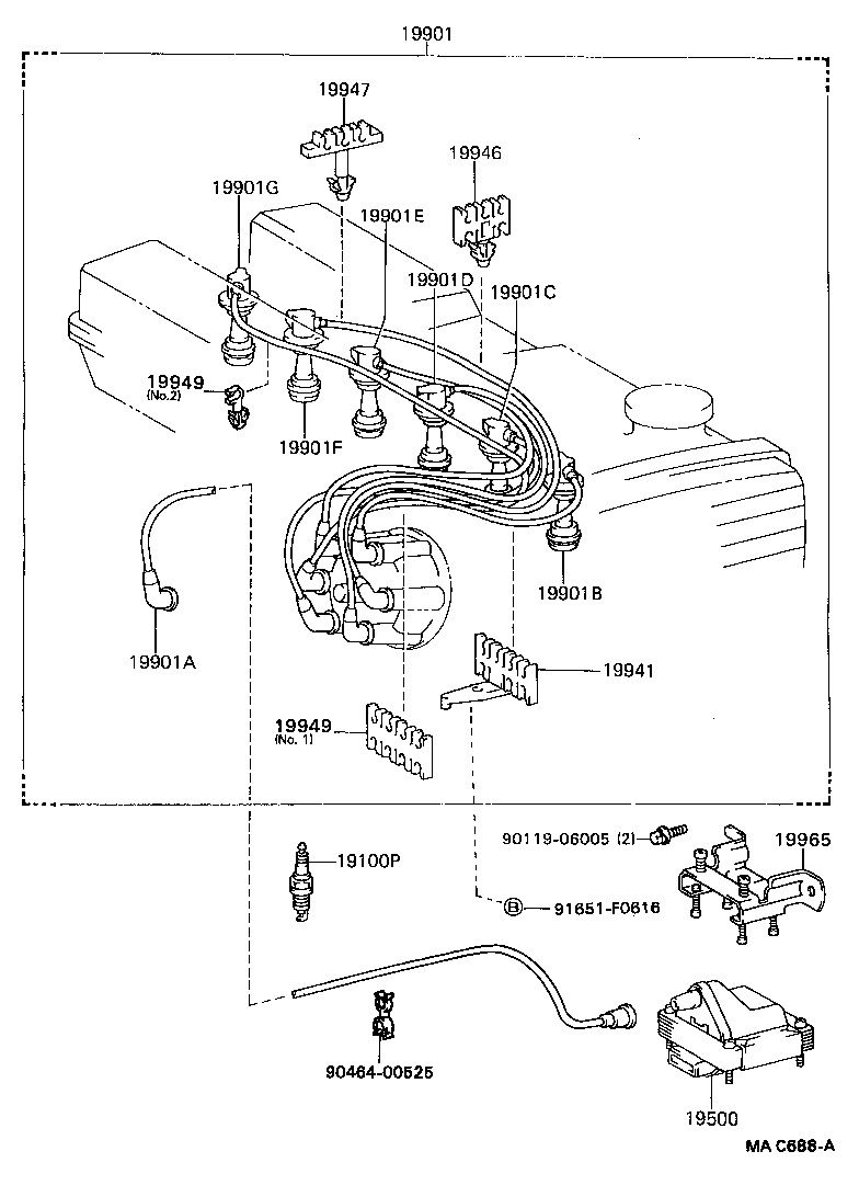 19968-70020 BRACKET, IGNITION COIL product image