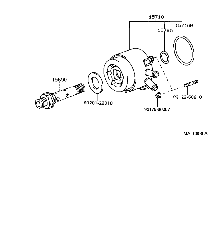 Toyota 15695-74010 VALVE ASSY, OIL COOLER RELIEF