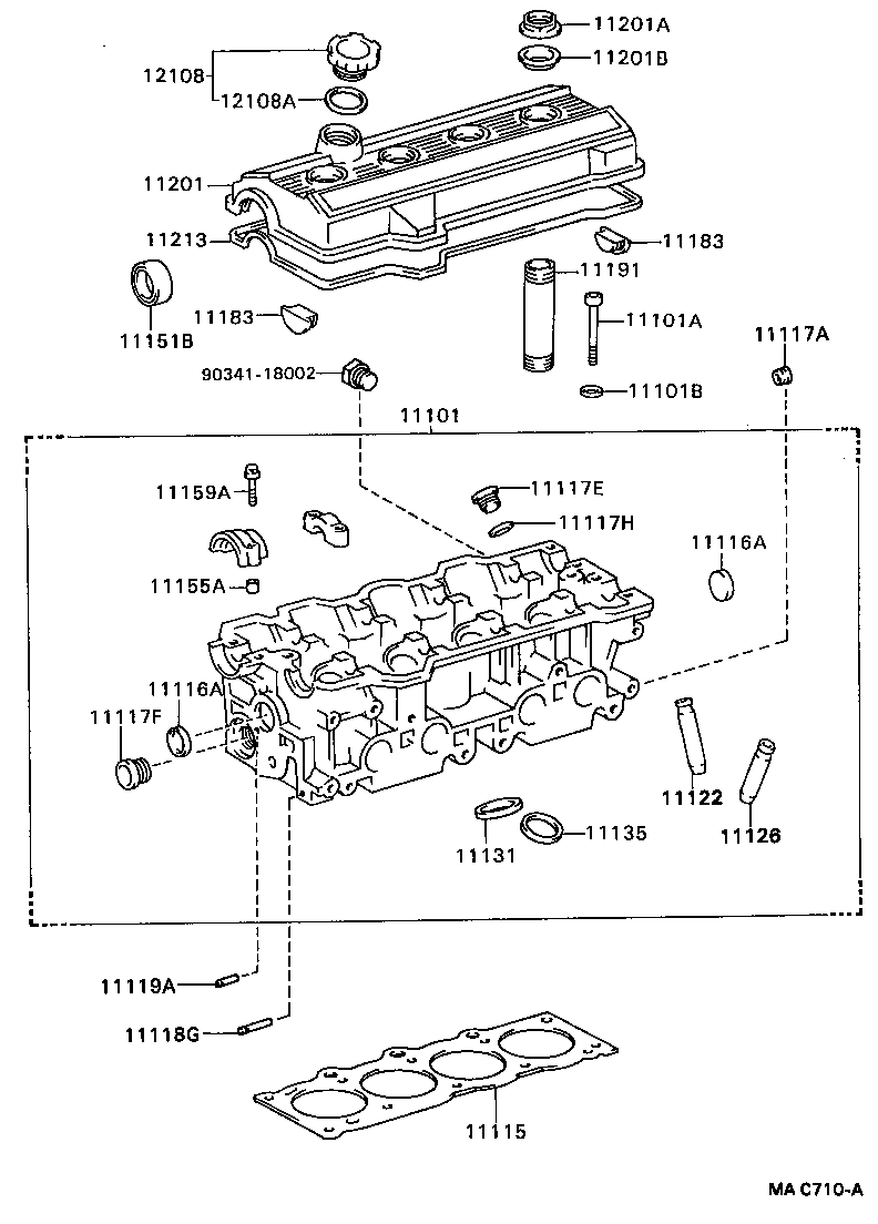 11101-74200 HEAD SUB-ASSY, CYLINDER product image