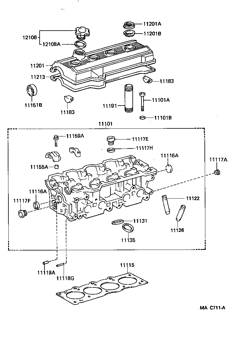 Toyota 11213-74020 GASKET, CYLINDER HEAD COVER