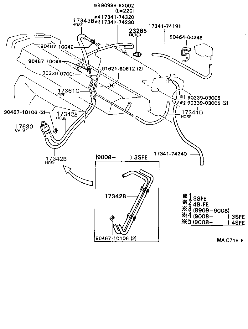 17342-74110 HOSE, NO.3(FOR IDLE-UP) product image
