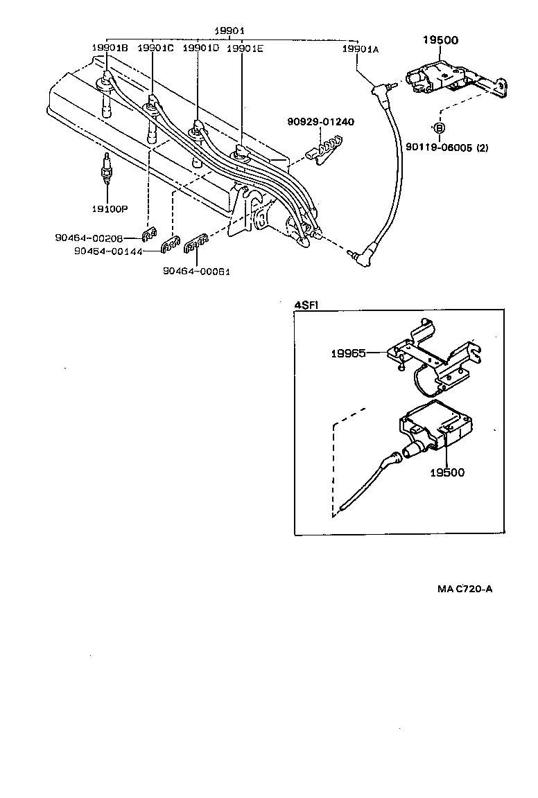 90919-15134 CORD, SPARK PLUG RESISTIVE, NO.1 product image