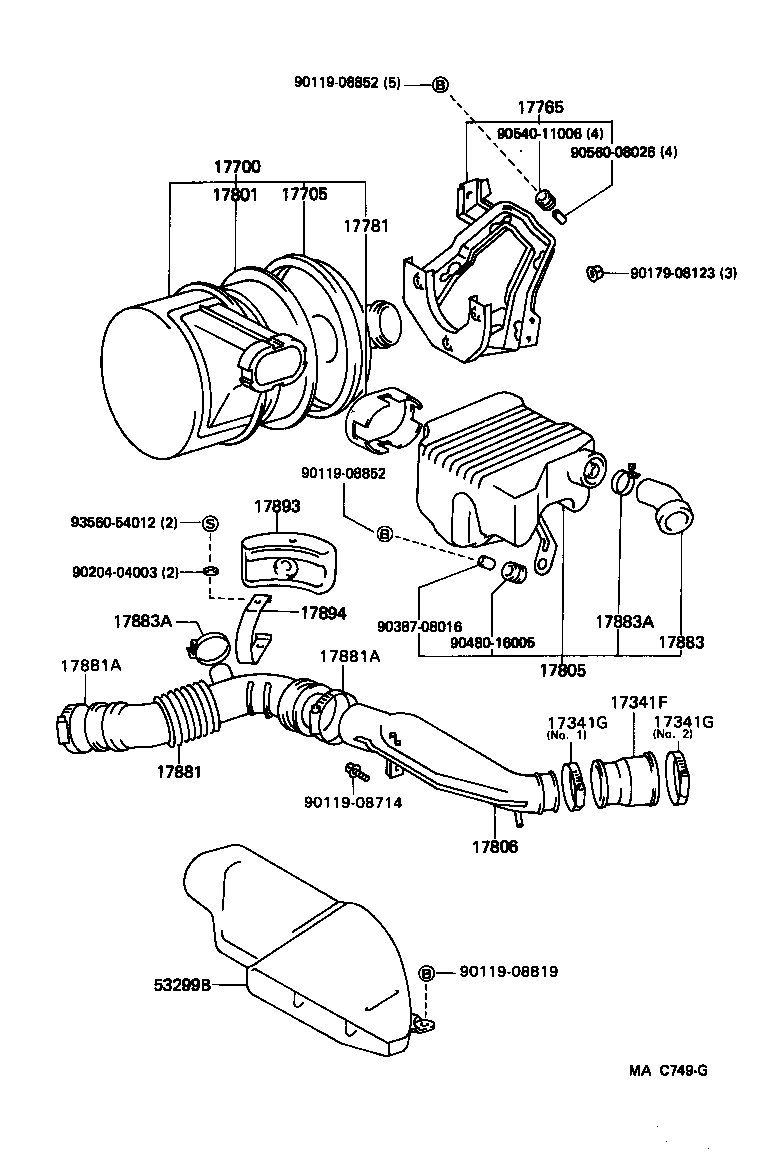 17705-46090 CAP SUB-ASSY, AIR CLEANER product image