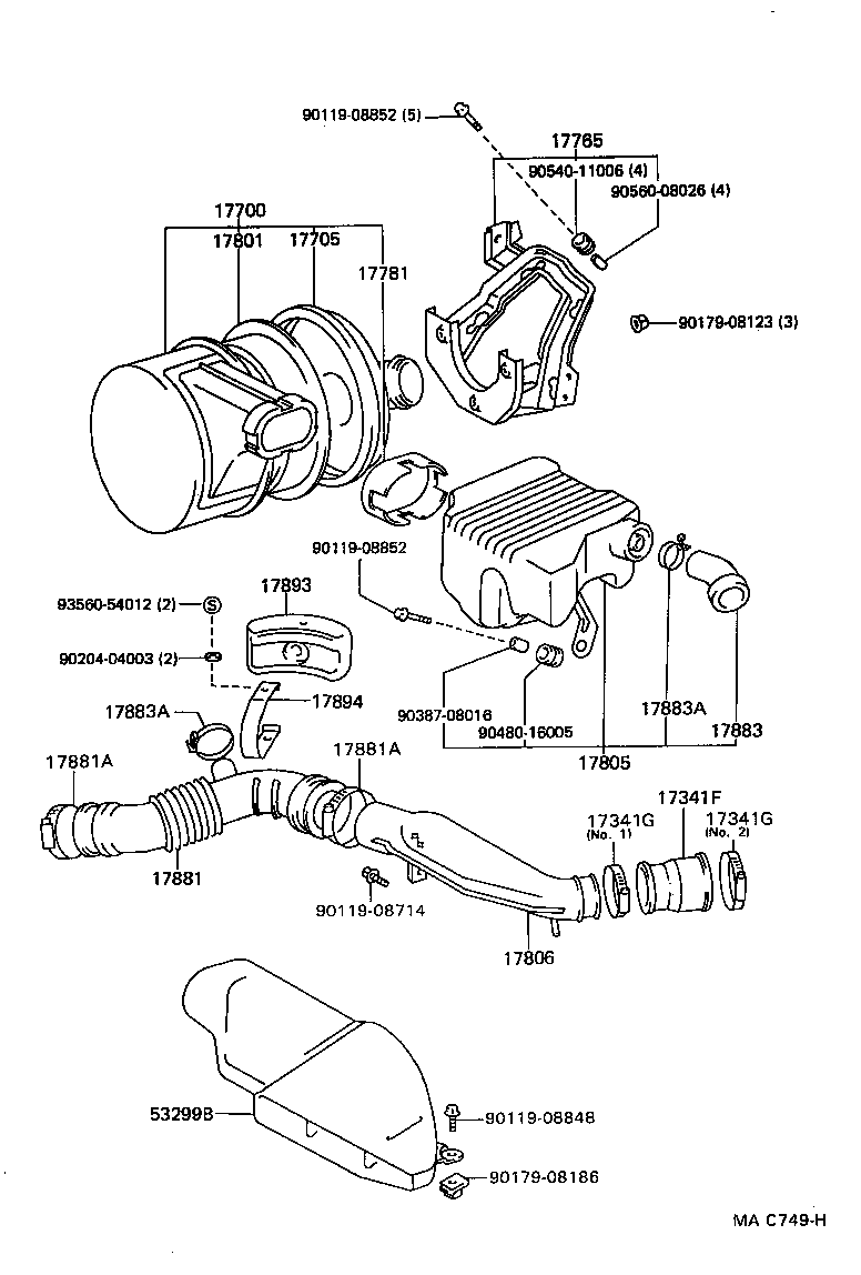 17705-43110 CAP SUB-ASSY, AIR CLEANER product image