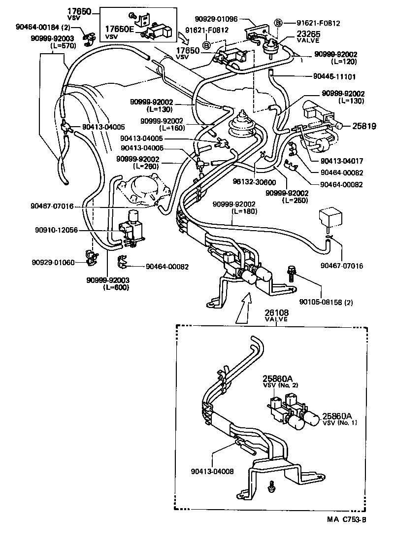 17303-70060 PIPE SUB-ASSY, VACUUM TRANSMITTING, NO.1 product image