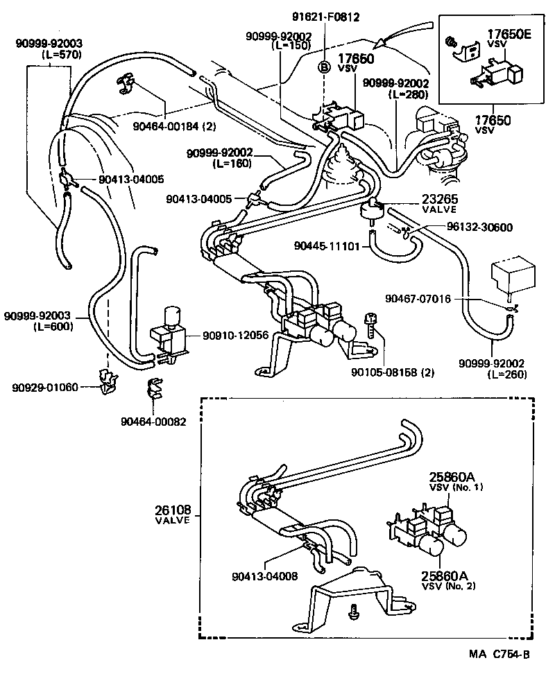 17303-70060 PIPE SUB-ASSY, VACUUM TRANSMITTING, NO.1 product image