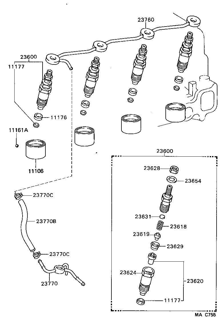 23600-59155 HOLDER & NOZZLE SET, NOZZLE product image