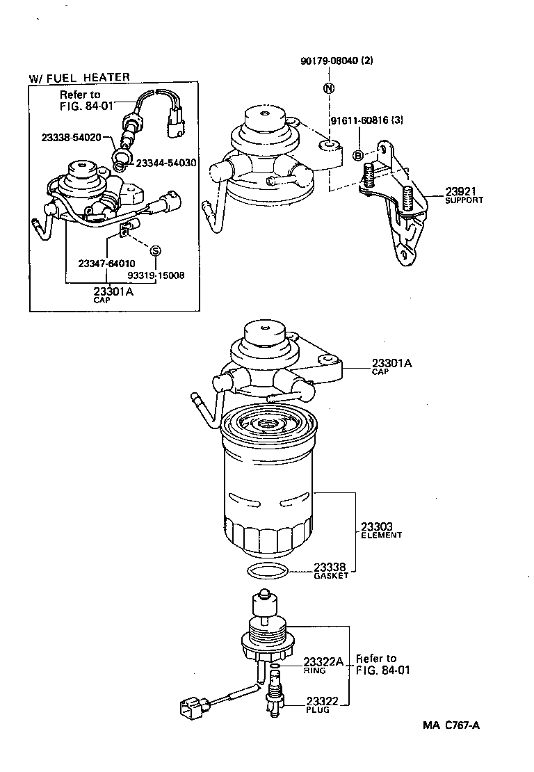 23301-54360 CAP ASSY, FUEL FILTER product image