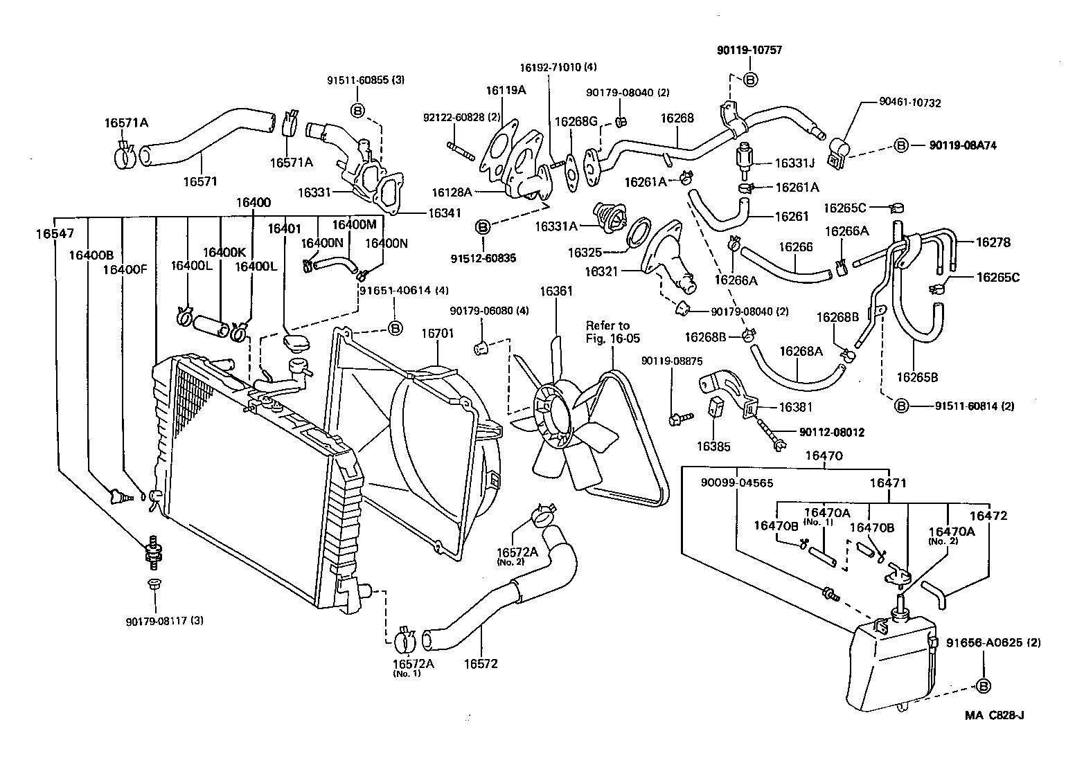 99555-10260 HOSE, INTAKE MANIFOLD WATER, NO.1 product image