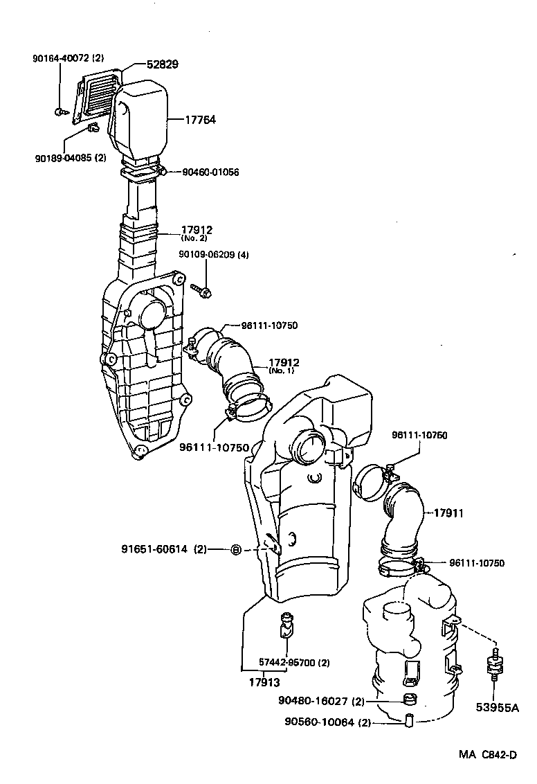 17880-75010 HOSE ASSY, AIR CLEANER product image