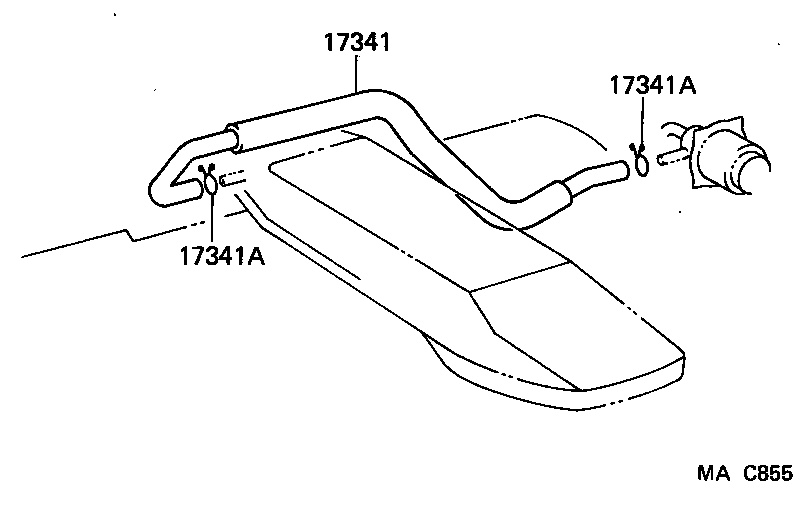 17341-75010 HOSE, NO.1(FOR AIR INJECTION SYSTEM) product image
