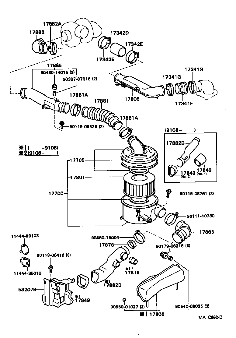 17705-72080 CAP SUB-ASSY, AIR CLEANER product image