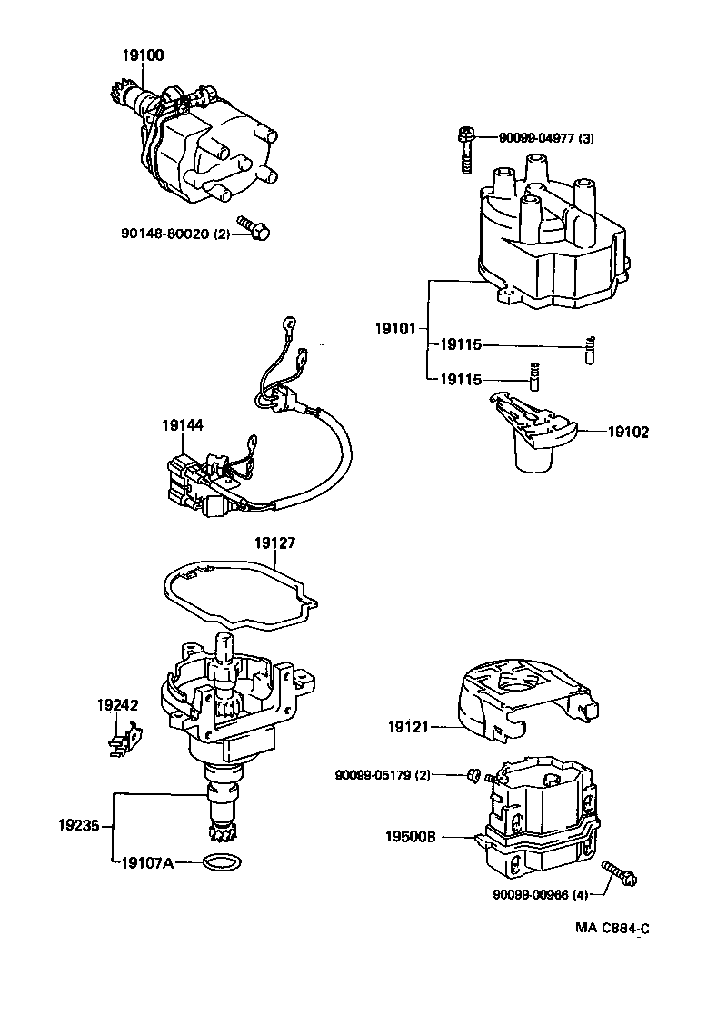 19144-75010 LEAD, DISTRIBUTOR BREAKER product image