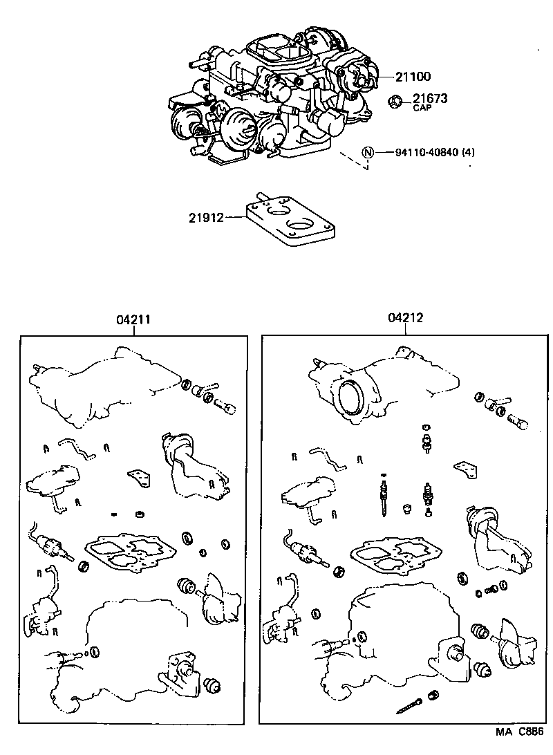 21100-75010 CARBURETOR ASSY product image