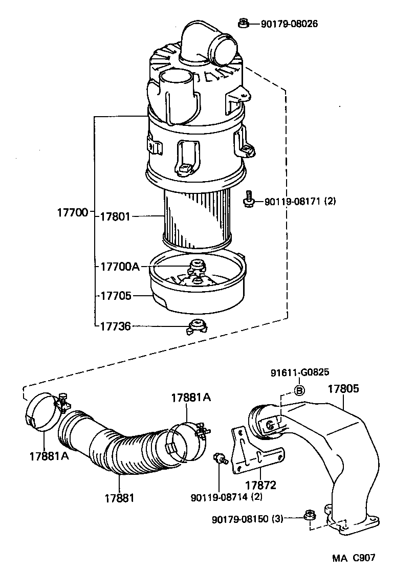 17880-75010 HOSE ASSY, AIR CLEANER product image