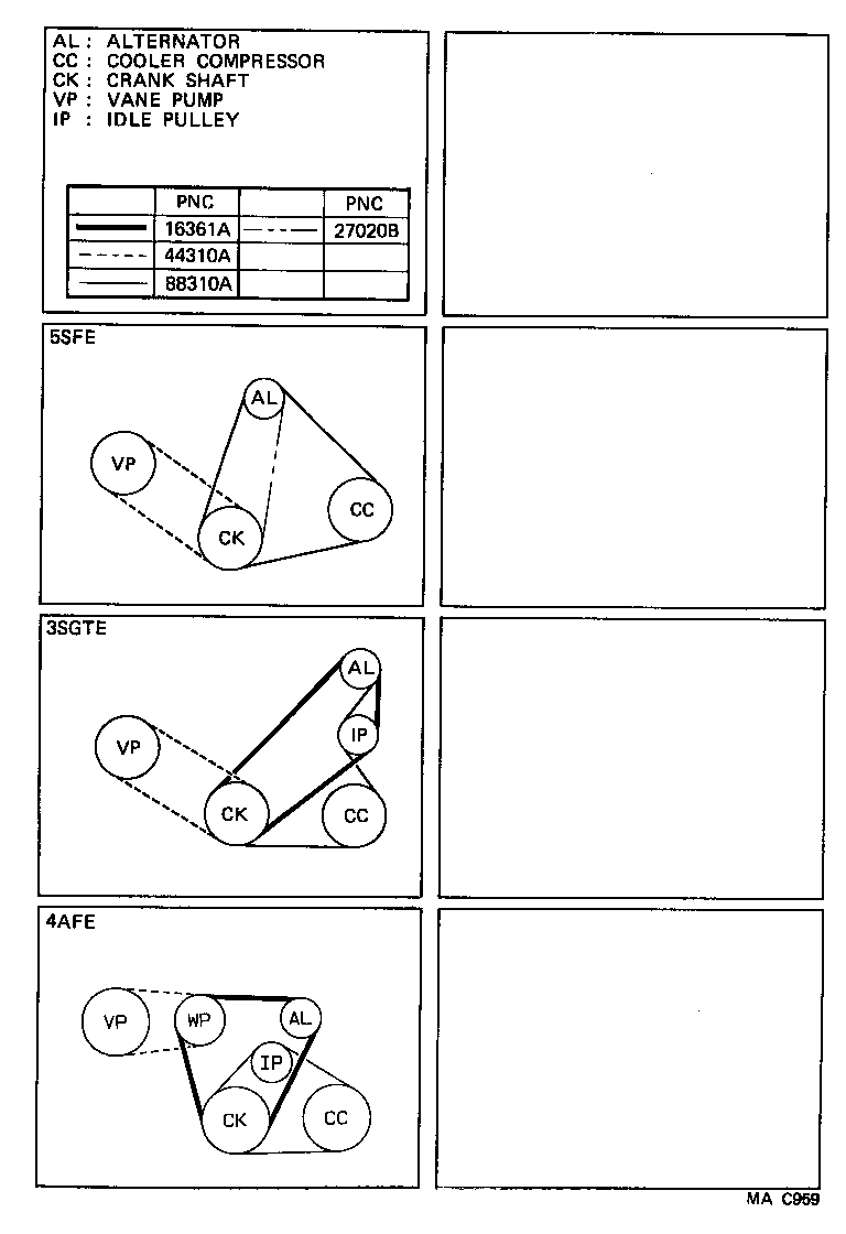 99365-21110 BELT, V (COOLER COMPRESSOR TO CRANKSHAFT PULLEY), NO.1 product image