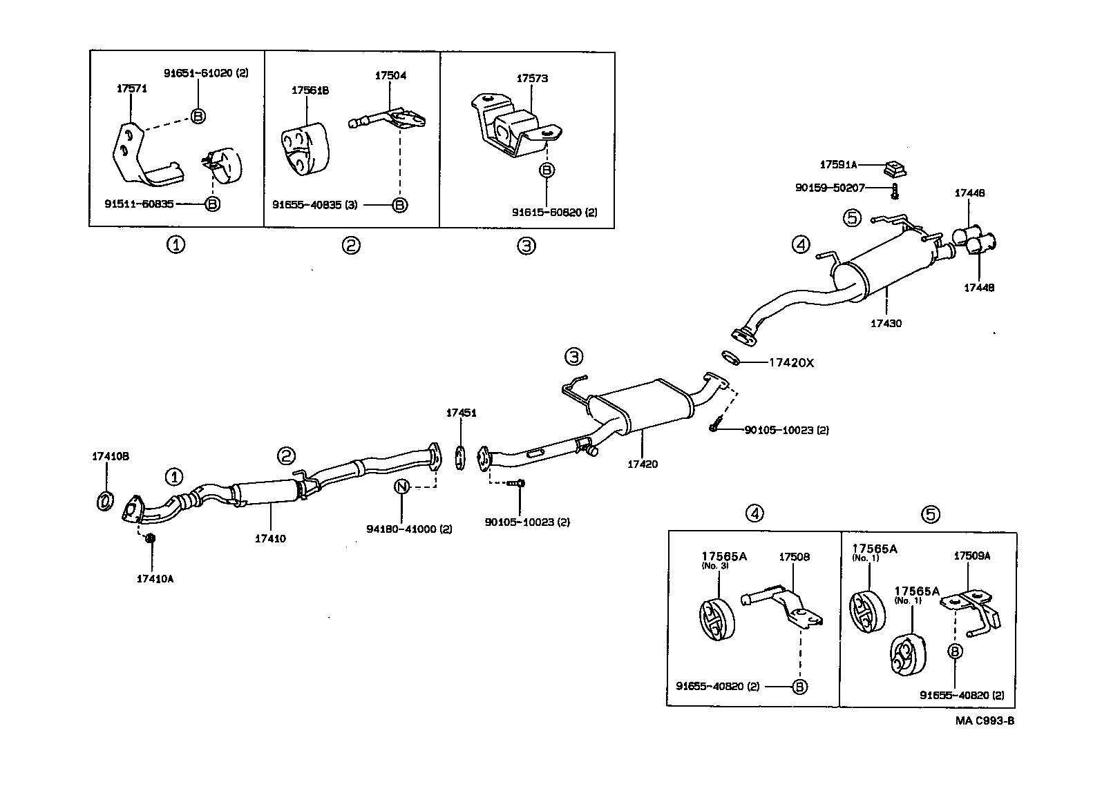 17410-74571 PIPE ASSY, EXHAUST, FRONT product image