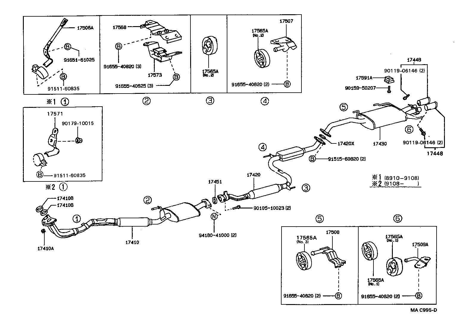 17410-74790 PIPE ASSY, EXHAUST, FRONT product image